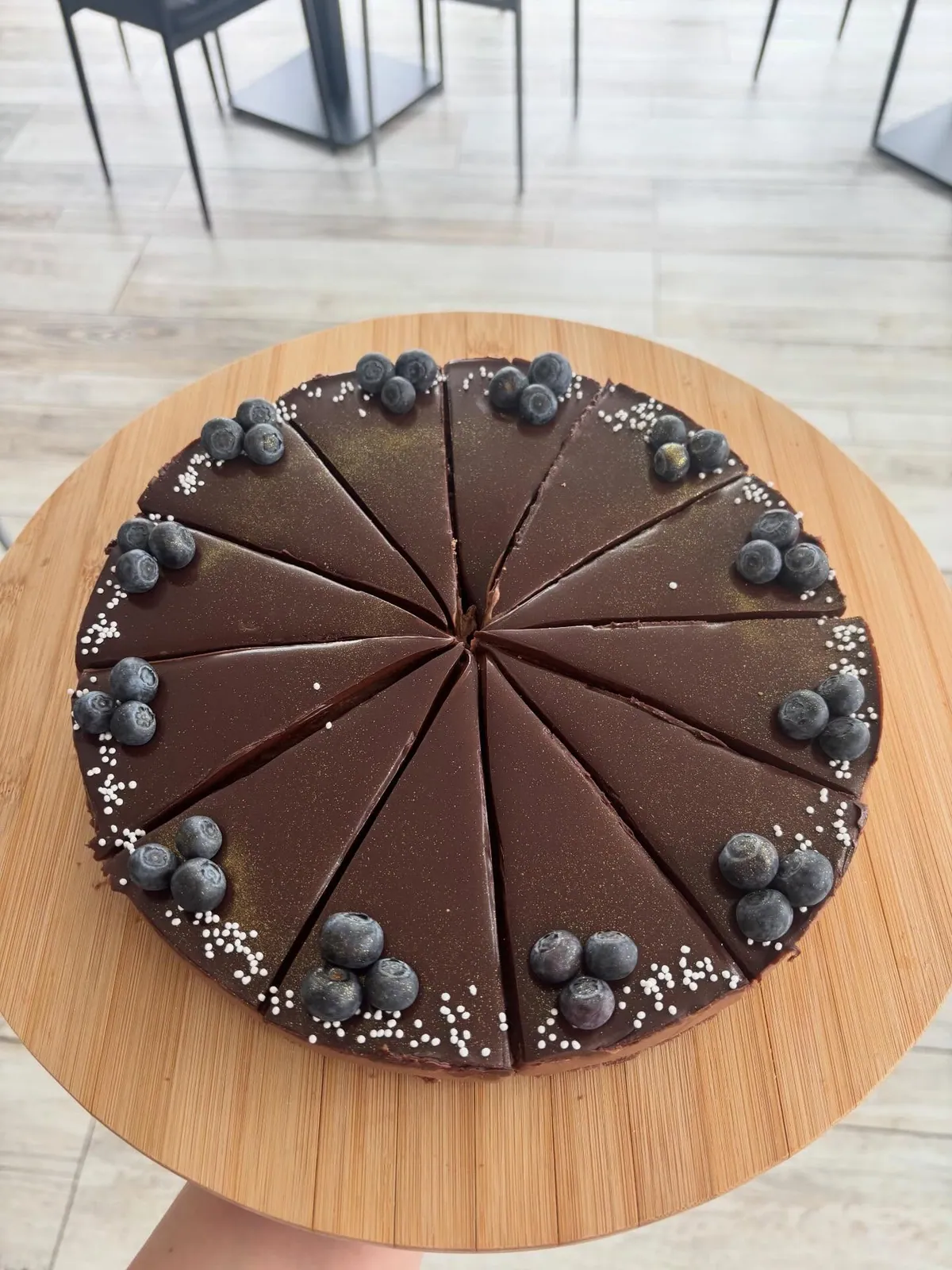 Čokoládový cheesecake s borůvkami